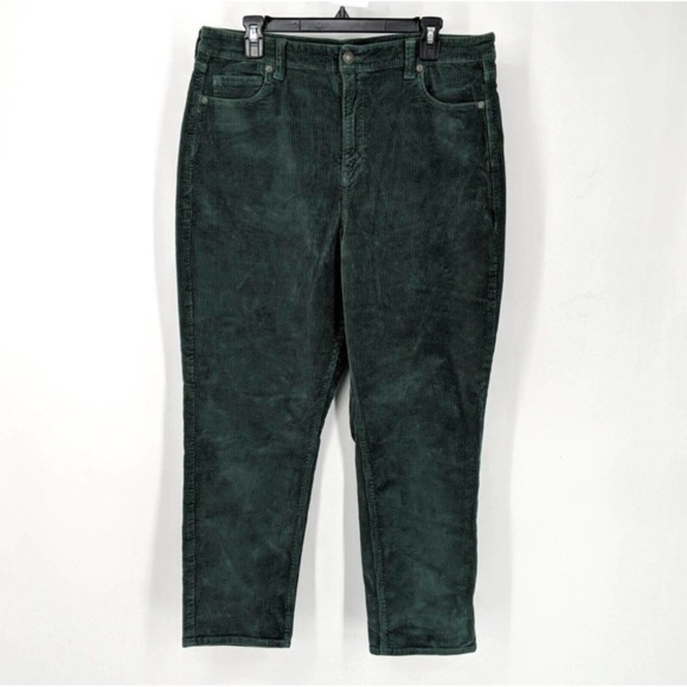 American Eagle Super Stretch Corduroy Mom Straight Pants‎ Green Women's Size 16R